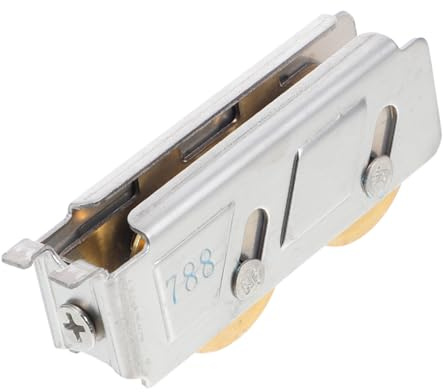 HOMSFOU 2 pièces Roulette Porte Coulissante Double Cuivre Roulettes Tandem Inox Durables Glissière Étroite Remplacement pour Portes Écran et Placards