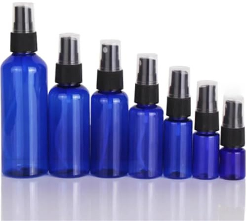 GXMDSGZ 50PCS Empty Blue Spray Refillable Bottles Fine Mist Plastic Containers For Alcohol Disinfectant(100ml)
