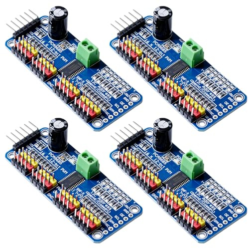 GAOUTO 4 Stück PWM Servo Motor Driver: 16 Kanal I2C Modul, PCA9685 Servo Treiber, 12 Bit PWM Controller, Robotik Steuerungsmodul für Roboter Steuerung Electronic Expansion Sector