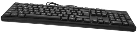 Kichvoe Clavier USB Filaire 104 Touches Noir en Abs, Réponse Rapide | Pavé Numérique Intégré, pour Ordinateur de Bureau ou Portable, Style Moderne