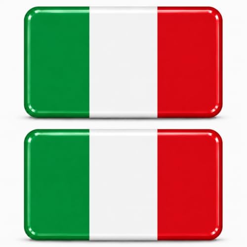 3D Länderflaggen Aufkleber Sticker Emblem Flagge Fahne Set 2 Stück – Mini Gel Auto Motorrad Helm Laptop Handy Koffer – Wasserdicht Selbstklebend 18x11mm (Italien IT)