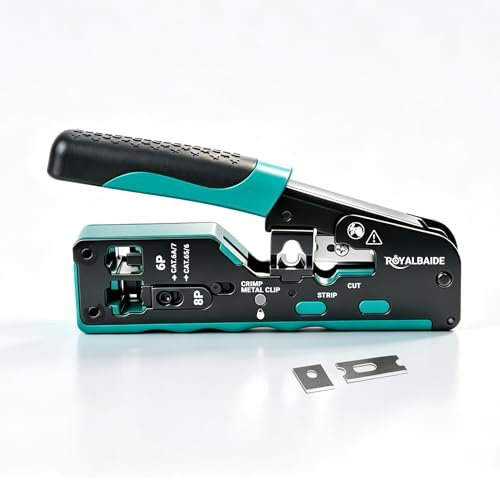 Pinza crimpatrice Ethernet modulare tutto in uno RJ45 passante Cat5 Cat6 Cat7