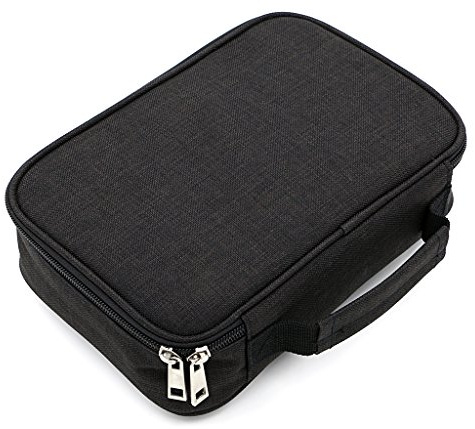 IGNPION Large Pen Pencil Case Stationery Pouch Bag Case for School/College/Uni.- Sleeve Detachable for Flexible Use (Black)