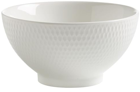 Maxwell & Williams Basics Diamonds Reisschale, Porzellan, weiß, 15 cm, 1 Stück