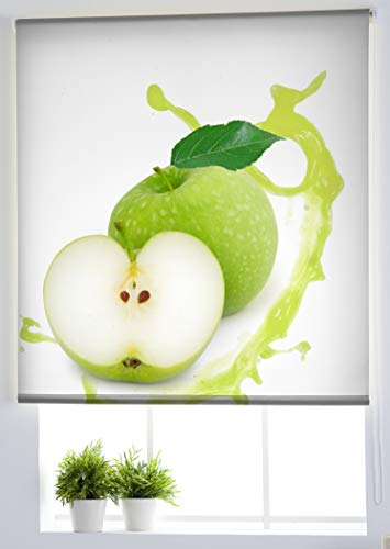 Estoralis Cocina| Estor Enrollable Diseño Moderno|Sin Taladrar Translúcido Estampado | Modelo C-1203 | 120 x 150 cm (Ancho/Alto) Tamaño Tela 117 x 150 cm | Estores para Ventanas y Puertas