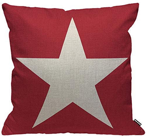 HGOD DESIGNS Kissenbezug Rot Stern Abstrakt Usa Stern Design Das Rot Hintergrund Kissenhülle Haus Dekorativ Für Männer/Frauen/Jungen/Mädchen Wohnzimmer Schlafzimmer Sofa Stuhl Kissenbezüge 45X45cm