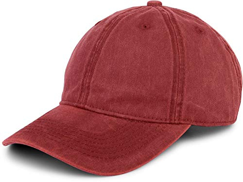 styleBREAKER Unisex Baseball Cap Vintage Look verstellbar 6-Panel Cappy in Washed Optik mit gebogenem Schirm Baumwolle Retro Cap Damen und Herren, Farbe:Weinrot