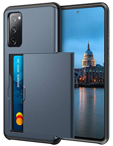 Coolden Compatible with Samsung S20 FE Case Wallet Case Shockproof Heavy Duty Protective Case Rubber Bumper Card Holder Wallet Case Cover Compatible with Samsung Galaxy S20 FE Phone Case (Navy)