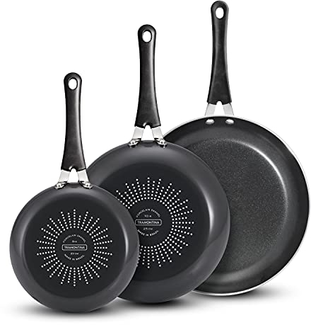 Tramontina 3 Pk Aluminum Nonstick Fry Pan Set (Gray) - 80156/061DS