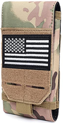 Molle Phone Pouch, Small Molle Pouches, Tactical Cell Phone Holster, Heavy Duty Waterproof Smartphone Case Holder for Vest Belt Waist