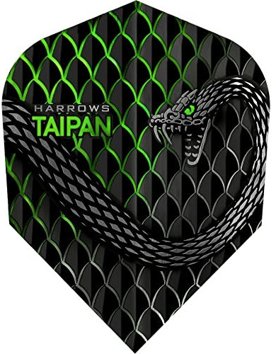 Harrows Taipan | 100 Mikron Dart Flights, 10 Sets mit 3 Flights, Standard Nr. 6, Grün