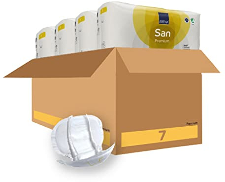 ABENA San Premium Size 7 Incontinence Pad, 2100ml Absorbency, Case of 4 Packs, White
