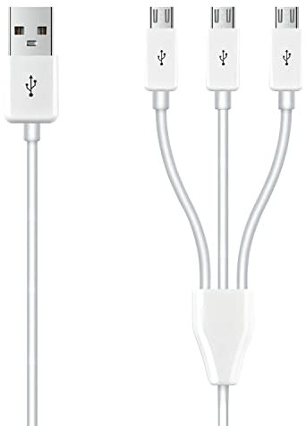 GELRHONR Câble adaptateur USB 2.0 A mâle vers 3 micro USB mâles 1 à 3 - 25 cm
