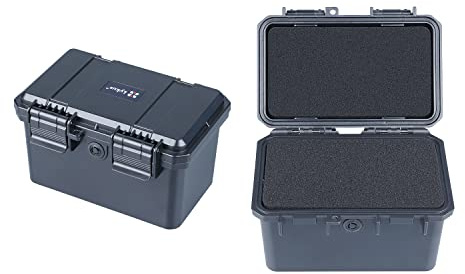 Lykus HC-1530 Mini Hard Case Dry Box with Foam Insert, Interior Size 14.9x8.5x9.4 cm, IP66 Splash-Proof, Suitable for Cellphones, Tools, Small Devices and More