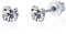 Limerencia G23 Orecchini Anallergici in Titanio con Zircone Cubica per Uomo Donna Bambina, Retro a Vite, Senza Nichel per Orecchie Sensibili (5mm, Bianco)