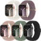 chinbersky 5 Pack Bracelet Tressé Compatible avec Bracelet Apple Watch 44mm 45mm 42mm 49mm Femme Homme, Réglable Nylon élastique Sport Bracelet pour iWatch Series 9 8 7 6 5 4 3 2 1 SE Ultra