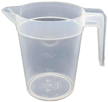 éco gobelets - Pichet Réutilisable, Économique, Recyclable - Verre Plastique Rigide Polypropylène sans BPA - Passe au Lave-Vaisselle - Transparent - 1L x25