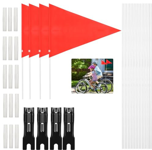 LISHINE Fahrradfahne Fahrradflaggen mit Stange