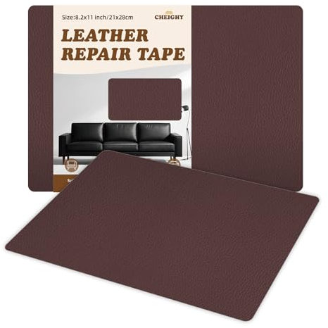 CHEIGHY 2er Leder Reparatur Set - 20x28 cm Kunstleder Selbstklebend Reparatur Lederflicken Premium Leder Patch Selbstklebende Flicken für Sofas Couch Autositze Möbel Reparatur (Hellbraun 20 x 28 cm)