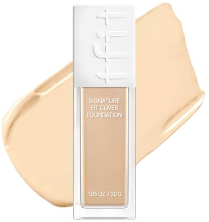 TFIT Signature Fit Cover Foundation – Makelabdeckung, vollständige Abdeckung, mattes und porenloses Finish, langanhaltend und leicht, 1,02 Fl Oz (C01 Porcelain, 1,02 Fl Oz)