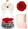Sunia Geschenk für Ehefrau,Beste Ehefrau Geschenke,Engel Figur mit Spruch“Beste Ehefrau der Welt,Ewige Rose Engel Geschenke,Ewige Blume Geschenke,Ehefrau Geschenke Weihnachten Hochzeitstag Geburtstag