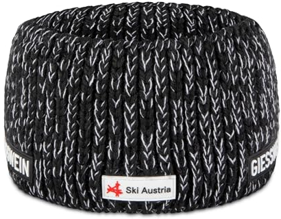 GIESSWEIN Ski Austria Headband Engelberg - Merino Stirnband Damen Winter gefüttert, Fleece Stirnband Herren aus Merinowolle grobmaschig, 11cm breites Haarband gefüttert, ÖSV Kopfband Unisex