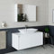 ROOMART • Badmöbel Set • Atlantic • 3-teilig • Keramik Waschbecken mit Unterschrank 65 cm, 85 cm, 100 cm, Spiegelschrank 80 cm (Weiß, 100 cm)