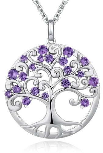 jiamiaoi Kette mit Baum des Lebens Anhänger Silberkette mit Baum des Lebens Kette Stahl Baum des Lebens Kette mit Rhinestein Damen Kette mit Anhänger Baum des Lebens Chirurgenstahl