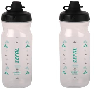 ZEFAL Pack Sense Soft 65 No Mud - Dos Bidones de Ciclismo y MTB Con Protección De La Tetina - Botella Bicicleta y Deporte Sin BPA - Translúcido, 2 x 650ml