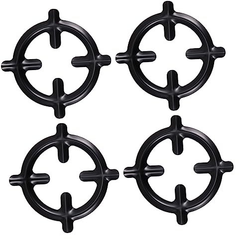 jojofuny 4 Pcs Iron Pot Stands Gas Stove Rack Non-Slip Gas Ring Reducer Round Pot Racks Sturdy Kitchen Tools