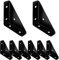 8 PCS Triangle Corner Brackets for Furniture Fastening and Connection (Black)