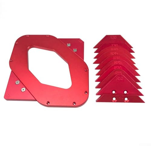Gbtdoface 1 Set Router-Buchstaben-Vorlagen, Router-Tisch-Eckvorrichtung, Radius-Schablonen-Kits, Trimmmaschine R, abgerundete, abgeschrägte Schablone, Routertisch, Eckvorrichtung, Radius
