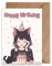 WBdesignz Anime Geburtstag Karte mit Umschlag - Katzen Mädchen Manga Geburtstagskarte Otaku Neko Girl Glückwunschkarte (DIN A6)