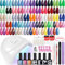 Phoenixy 40Pcs Kit Vernis Semi Permanent avec 48 W Lampe LED 36 Couleurs Kit Ongle Gel U V Complet avec Base et Top Coat Manucure Outils Kit de Manucure pour Débutant