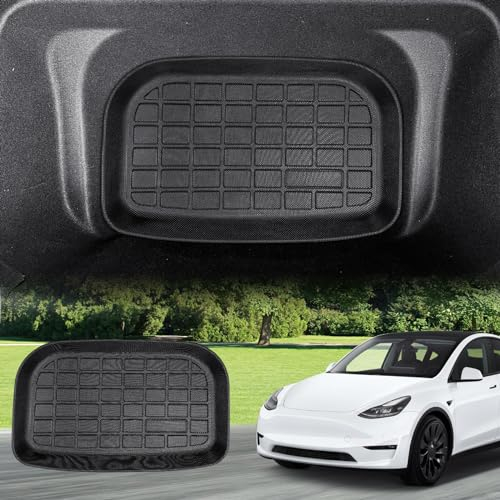 ECOZEN FÜR Tesla Model Y 2021-2024 3D Kofferraummatte rutschfeste Schutzmatte Allwetter Kofferraum Untermatte XPE Kofferraumwanne hohe Passform Modell Y Zubehör 2021 2022 2023 2024