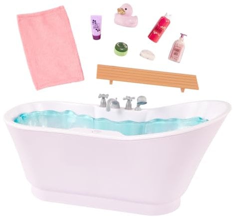 Our Generation Baignoire de poupée de 46 cm - Jouet d'eau et de baignoire - Accessoires de poupée - Jeu de fantaisie - Enfants à partir de 3 ans - Bain pétillant