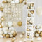 104Pcs Babyparty Box Deko für Mädchen Junge, 5pcs Transparente Luftballon Boxen mit 54 Buchstaben (B+A-Z*2), 45 Luftballon Sand Weiß Gold, Baby Ballon Boxen für Baby Shower, Babyparty, Geburtstag Deko
