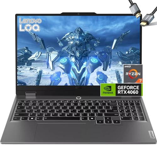 Lenovo -LOQ - Portatile da gioco RTX 4060 - AMD Ryzen 7 7435HS Beat i7-12650H - display IPS FHD da 15,6 G-SYNC - Windows 11 - Tastiera retroilluminata - Computer Gamer 2024 (64GB DDR5 RAM |