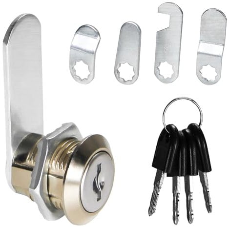 16mm Serrature di Sicurezza Cassetta Delle Lettere, Durevole Serratura Cassetta Postale con Piastre di Bloccaggio, Cabinet Serrature a Camma con Chiavi per Armadi Dresser