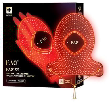 FAQ 221 Tragbare Anti-Aging-Maske aus Silikon mit NIR- und 7-LED-Licht für die Hände - Luxus-Hautpflege Falten - Kabellos & leicht - Flexible Passform & volle Abdeckung - Beauty-Hautpflege