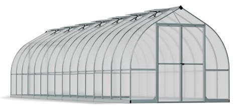 Canopia by Palram Gewächshaus Gross Bella 8x32 Treibhaus 244x963cm Aluminium Silber Tomatenhaus Polycarbonatplatten UV-beständig