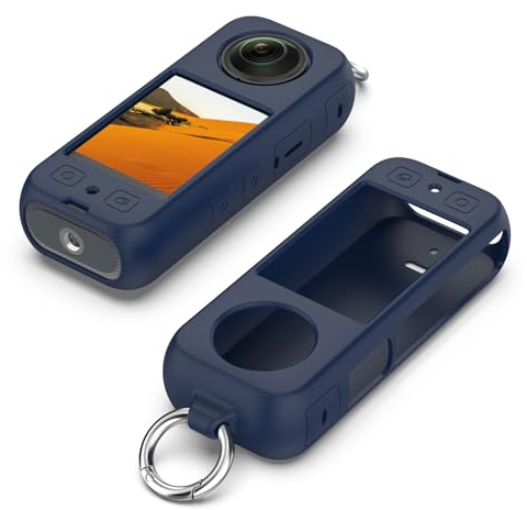 Keecuty Silikonhülle für Insta360 X4, Schutzhülle für Insta 360 x4, Kameratasche für Actionkamera während Aktivitäten (Blau)