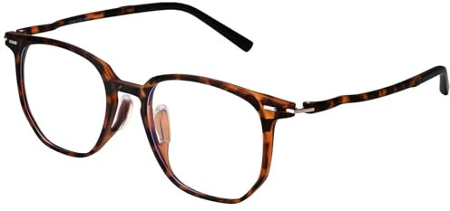 Dollger Lunettes filtre de lumière bleue Femmes Hommes TR90 Lunettes d'ordinateur Gaming Lunettes de protection Blue Light Blocking Glasses Lunettes anti-lumière bleue sans verres correcteurs Léopard