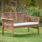 Ptsuker Outdoor Wooden Garden Sofa Set, 2-Seater Heavy-Hardwood Patio Furniture - Weather-Resistant Lounge Set, Ergonomic Backrest (Natural Finish, Compact Design)
