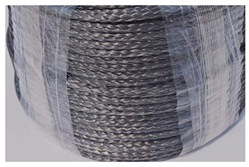 Corda sintetica per verricello, Corda sintetica nera da 5 mm * 100m, cavo dell'argano della barca, corda di spettri, fune fuoristrada dell'UTV ATV.Tow Cable per fuoristrada 4WD, camion, SUV