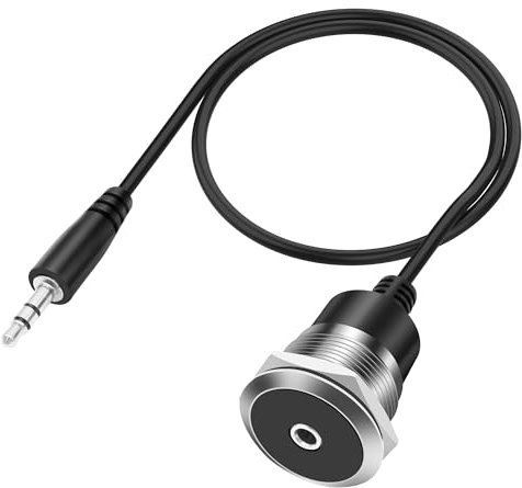 XMSJSIY Câble audio TRS 3,5 mm - 1/8 TRS vers filetage rond jack 3,5 mm - Adaptateur audio auxiliaire fixe intégré - Pour ordinateurs portables - 50 cm - Fiche