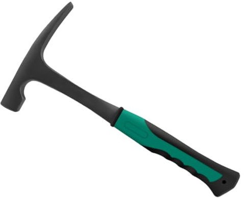 Martillo de ladrillo geológico profesional con mango de fibra de vidrio y agarre de goma antideslizante para astillado y fósiles