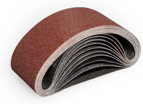 Goodway Schleifbänder 75 x 533 mm │ 10 Stück │ Körnung 60 │ Schleifpapier für Bandschleifer │ Für Holz & Metall