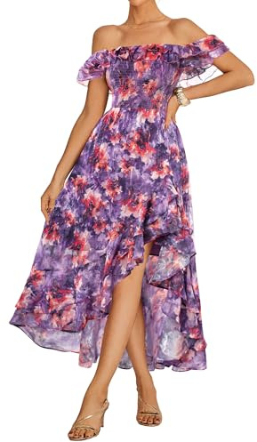 GRACE KARIN A-Line Autumn Women's Party Modern Evening Dress Ruffle Beach Dress CL214-03 S Purple