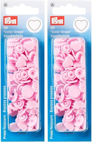 Color Snaps Druckknöpfe, Herz, rosa, 30 Stück (Packung mit 2)